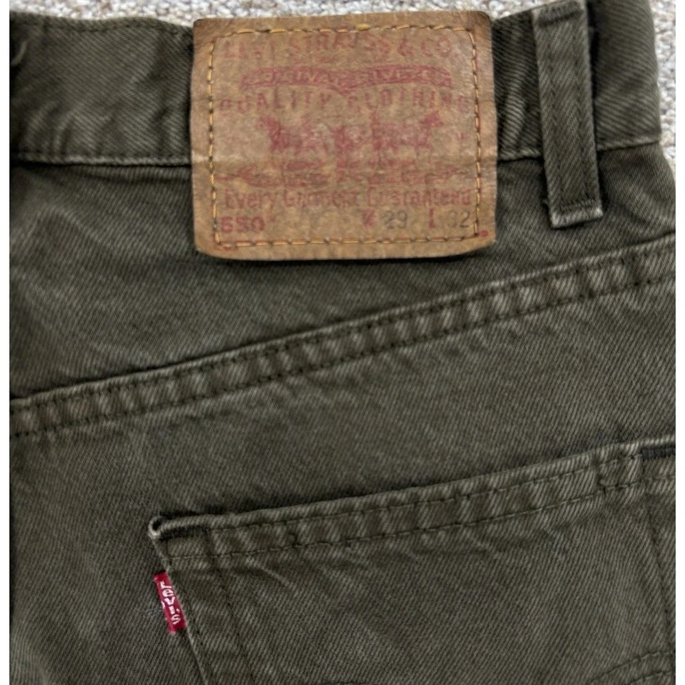 Vintage '02 Levi's 550 Jeans Men's 29x32 Green Cotton Denim‎ Relaxed Fit USA Y2K